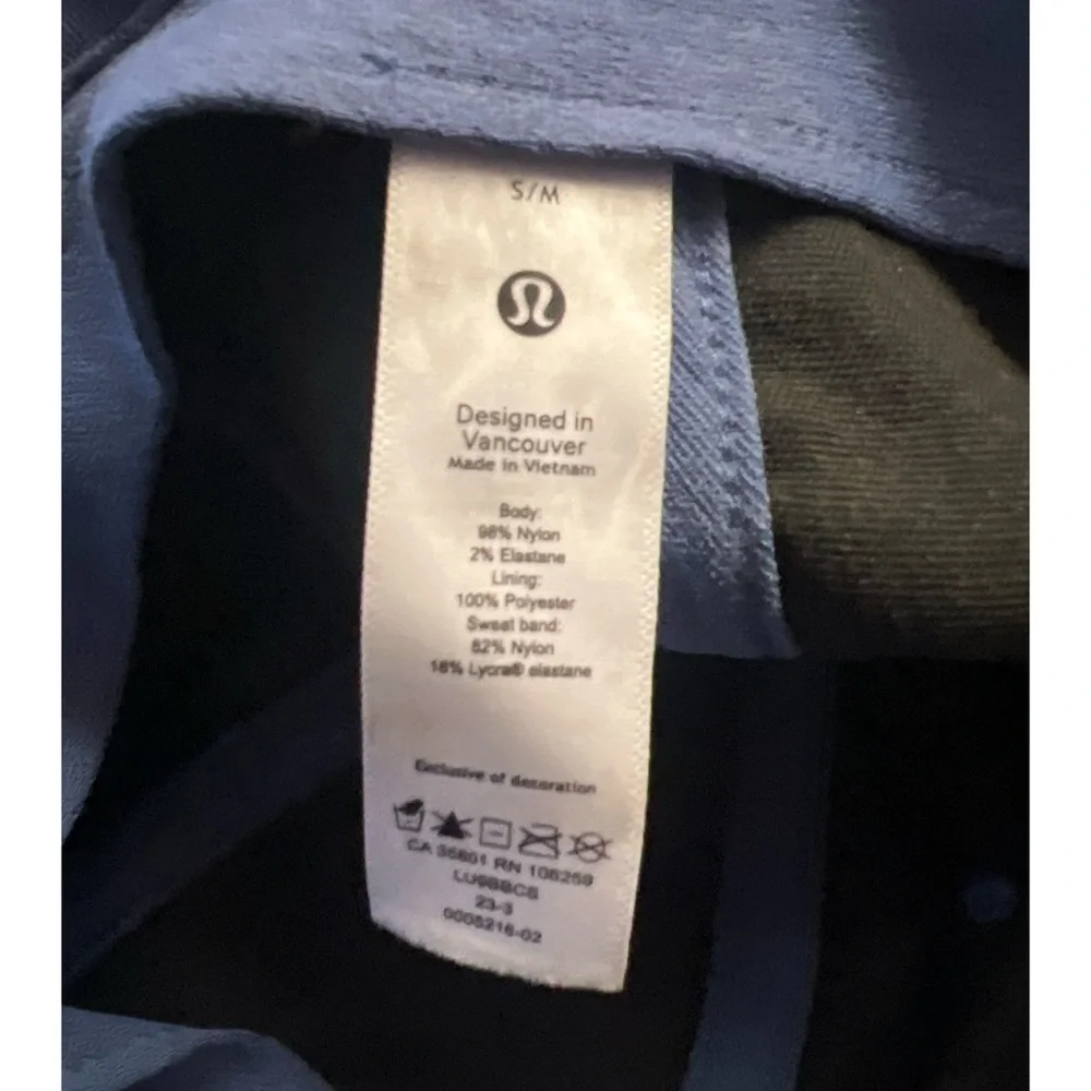 lululemon Adjustable Baseball Hat Blue S/M Unisex‎ Logo